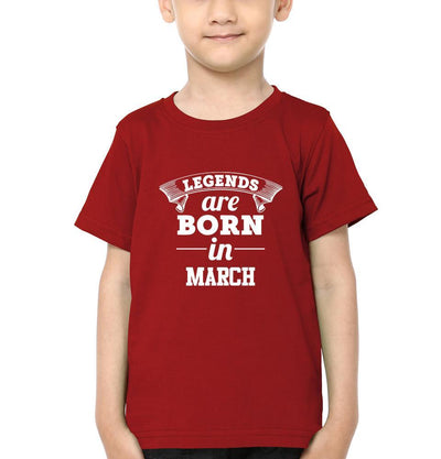 Legends are Born in March Half Sleeves T-Shirt for Boy-FunkyTeesClub