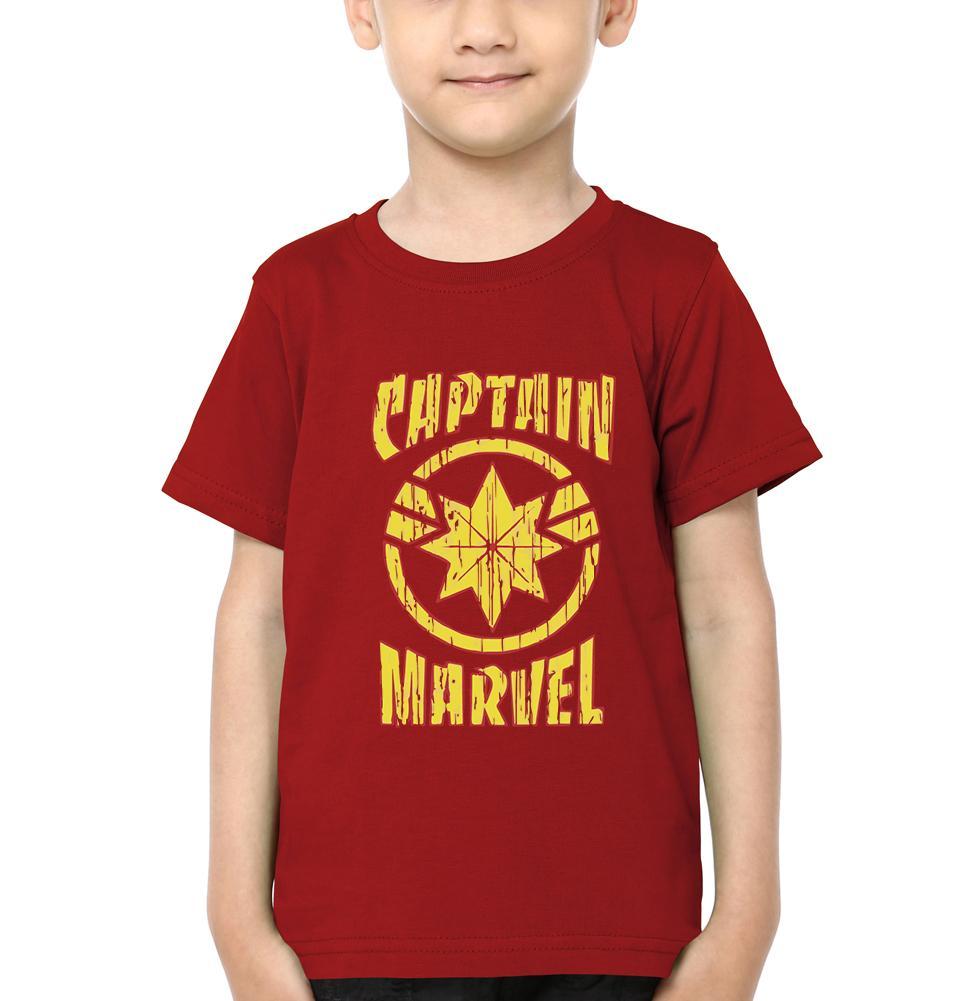 Captain Marvel Logo Half Sleeves T-Shirt for Boy-FunkyTeesClub