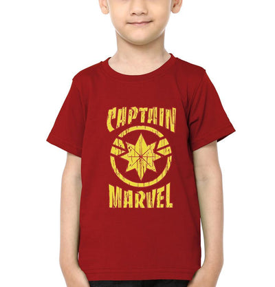 Captain Marvel Logo Half Sleeves T-Shirt for Boy-FunkyTeesClub