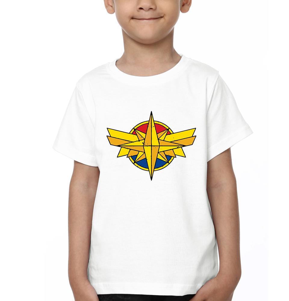 Captain Marvel Logo Half Sleeves T-Shirt for Boy-FunkyTeesClub