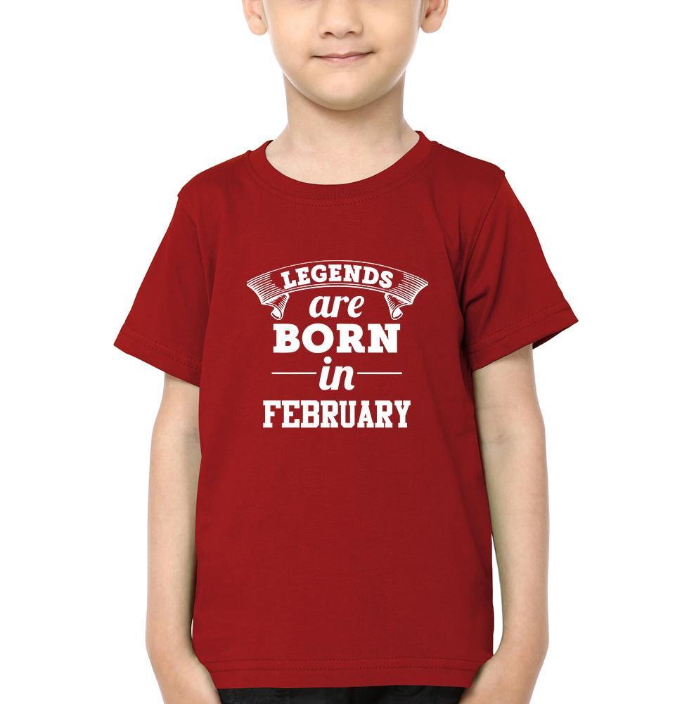 Legends are Born in February Half Sleeves T-Shirt for Boy-FunkyTeesClub