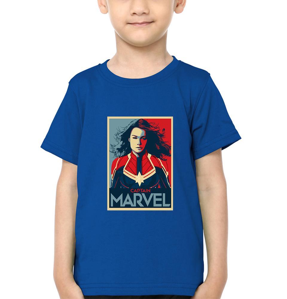 Captain Marvel Superhero Half Sleeves T-Shirt for Boy-FunkyTeesClub