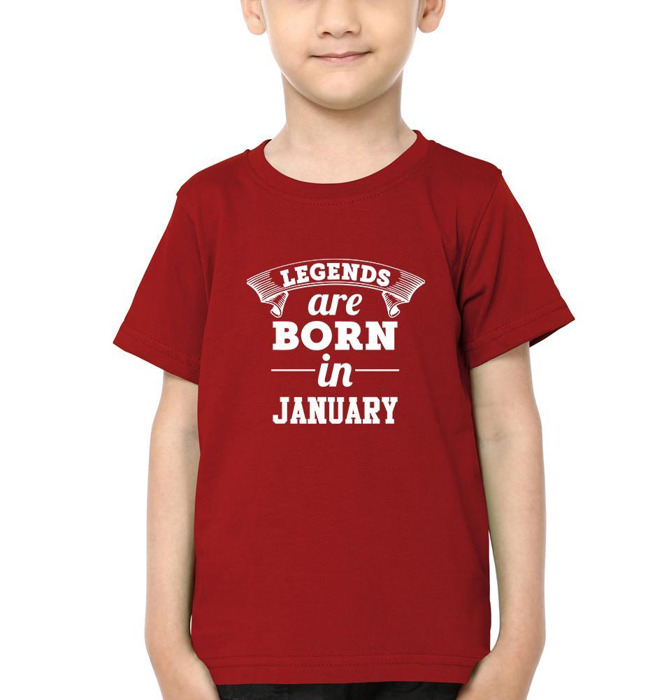 Legends are Born in January Half Sleeves T-Shirt for Boy-FunkyTeesClub