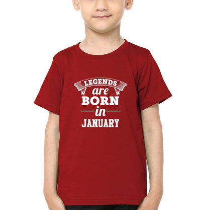 Legends are Born in January Half Sleeves T-Shirt for Boy-FunkyTeesClub