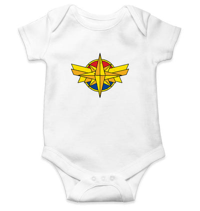 Captain Marvel Logo Rompers for Baby Girl- FunkyTeesClub