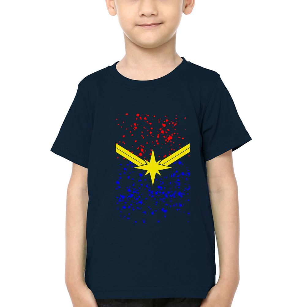 Captain Marvel Logo Half Sleeves T-Shirt for Boy-FunkyTeesClub