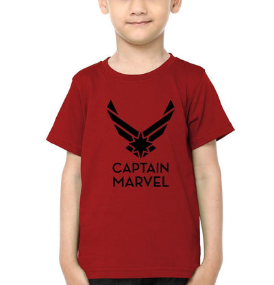 Captain Marvel Logo Half Sleeves T-Shirt for Boy-FunkyTeesClub