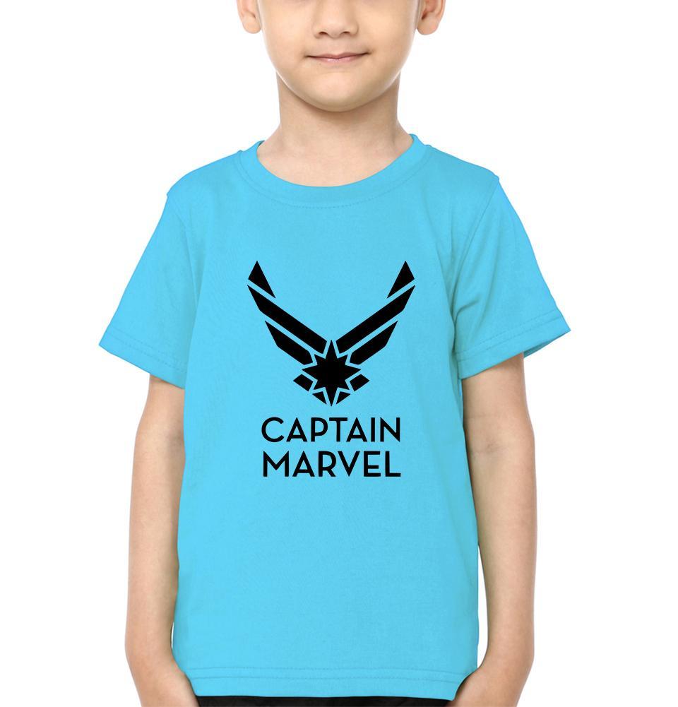 Captain Marvel Logo Half Sleeves T-Shirt for Boy-FunkyTeesClub
