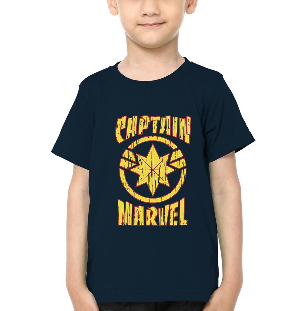 Captain Marvel Logo Half Sleeves T-Shirt for Boy-FunkyTeesClub