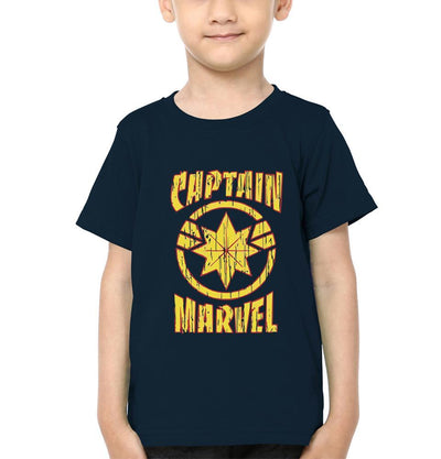 Captain Marvel Logo Half Sleeves T-Shirt for Boy-FunkyTeesClub