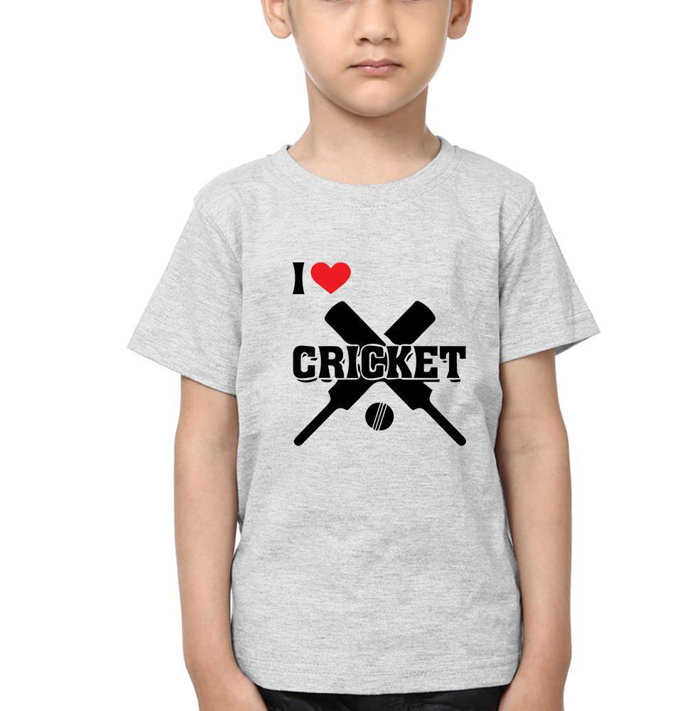 I Love Cricket Half Sleeves T-Shirt for Boys and Kids-FunkyTeesClub