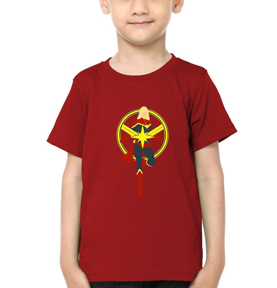 Captain Marvel Logo Half Sleeves T-Shirt for Boy-FunkyTeesClub