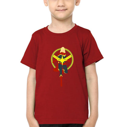 Captain Marvel Logo Half Sleeves T-Shirt for Boy-FunkyTeesClub