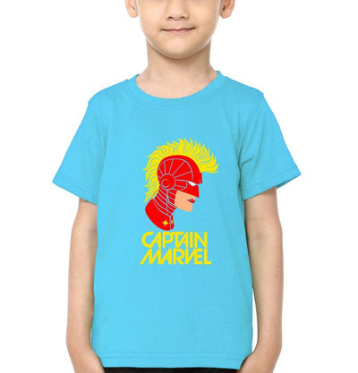 Captain Marvel Logo Half Sleeves T-Shirt for Boy-FunkyTeesClub