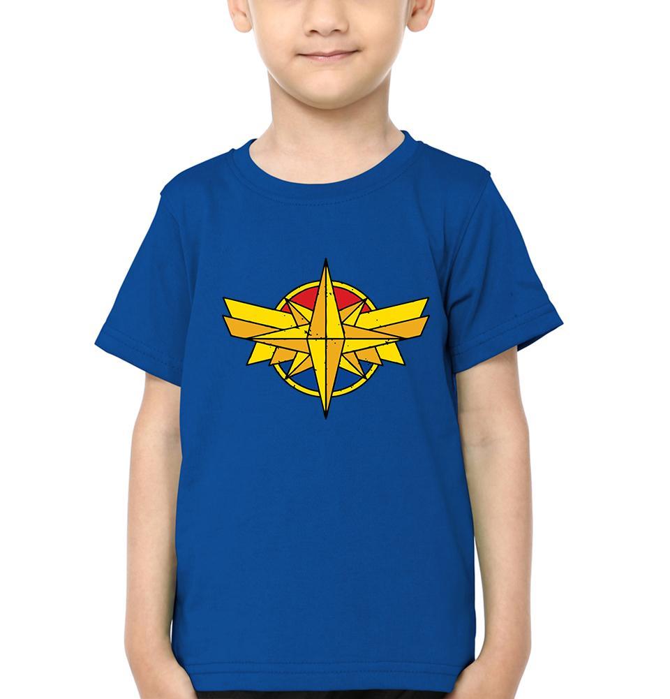Captain Marvel Logo Half Sleeves T-Shirt for Boy-FunkyTeesClub