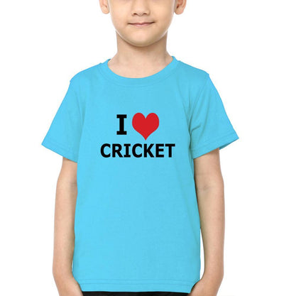 I Love Cricket Half Sleeves T-Shirt for Boys and Kids-FunkyTeesClub
