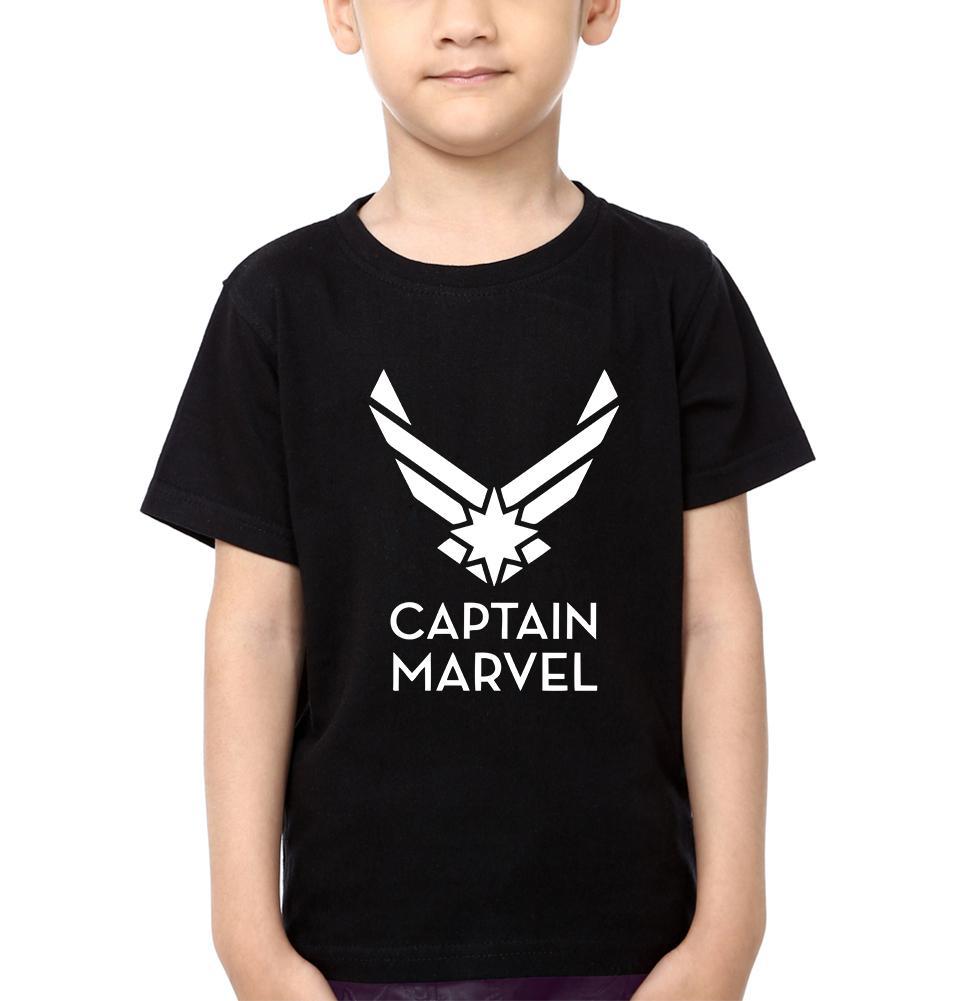 Captain Marvel Logo Half Sleeves T-Shirt for Boy-FunkyTeesClub