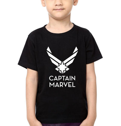 Captain Marvel Logo Half Sleeves T-Shirt for Boy-FunkyTeesClub