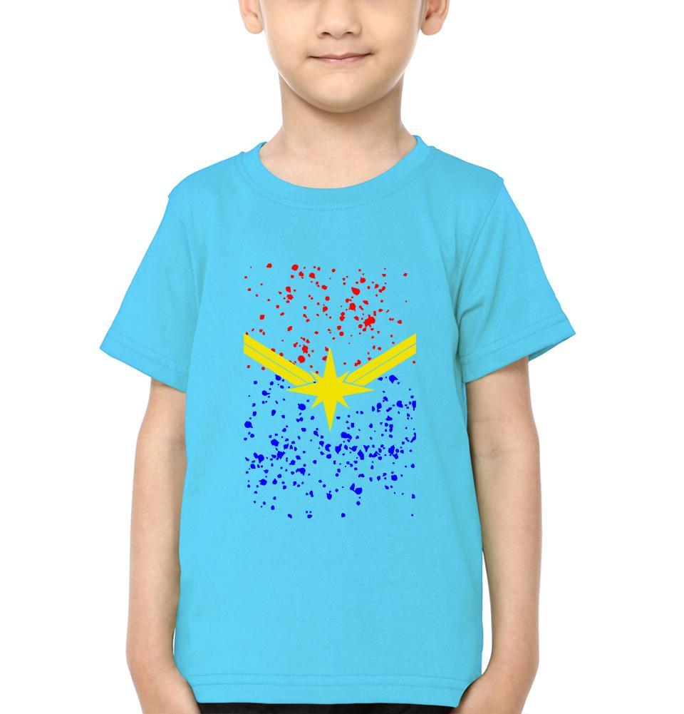 Captain Marvel Logo Half Sleeves T-Shirt for Boy-FunkyTeesClub