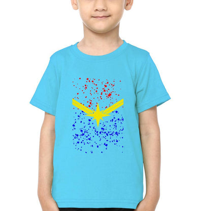 Captain Marvel Logo Half Sleeves T-Shirt for Boy-FunkyTeesClub