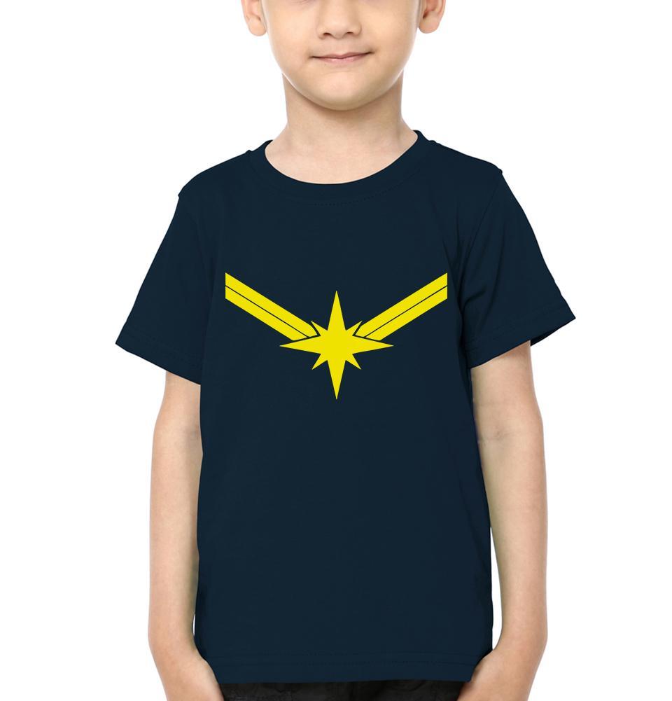 Captain Marvel Logo Half Sleeves T-Shirt for Boy-FunkyTeesClub