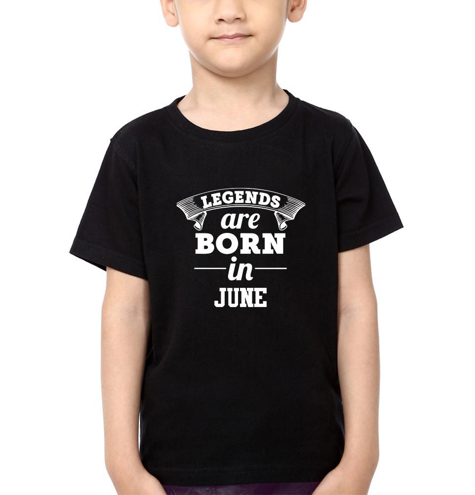 Legends are Born in June Half Sleeves T-Shirt for Boy-FunkyTeesClub