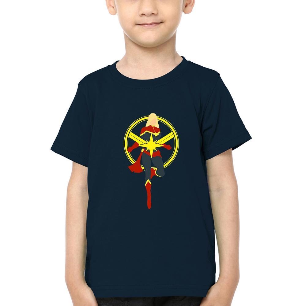 Captain Marvel Logo Half Sleeves T-Shirt for Boy-FunkyTeesClub