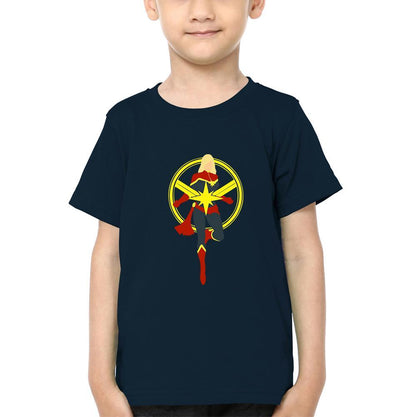 Captain Marvel Logo Half Sleeves T-Shirt for Boy-FunkyTeesClub