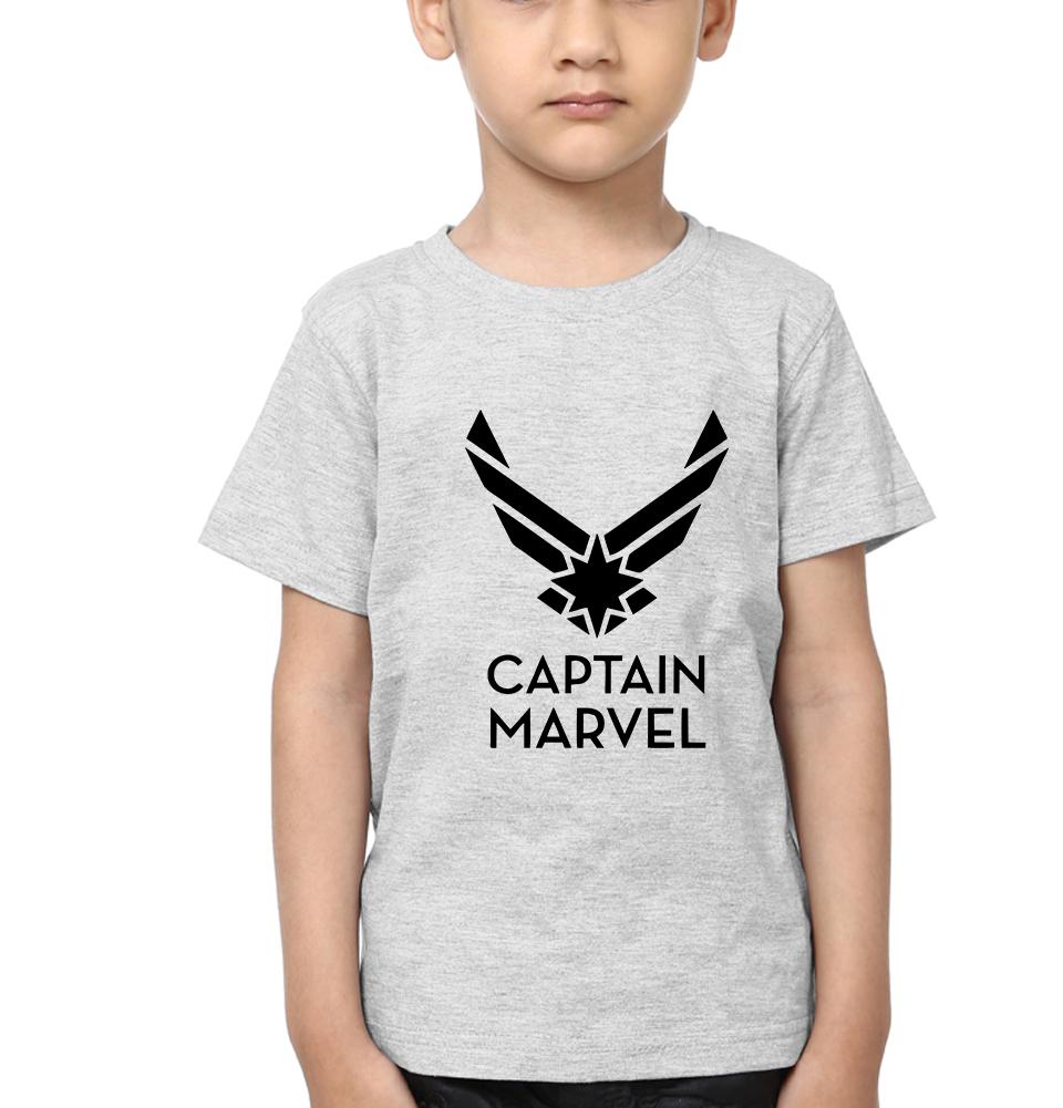 Captain Marvel Logo Half Sleeves T-Shirt for Boy-FunkyTeesClub