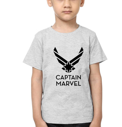 Captain Marvel Logo Half Sleeves T-Shirt for Boy-FunkyTeesClub