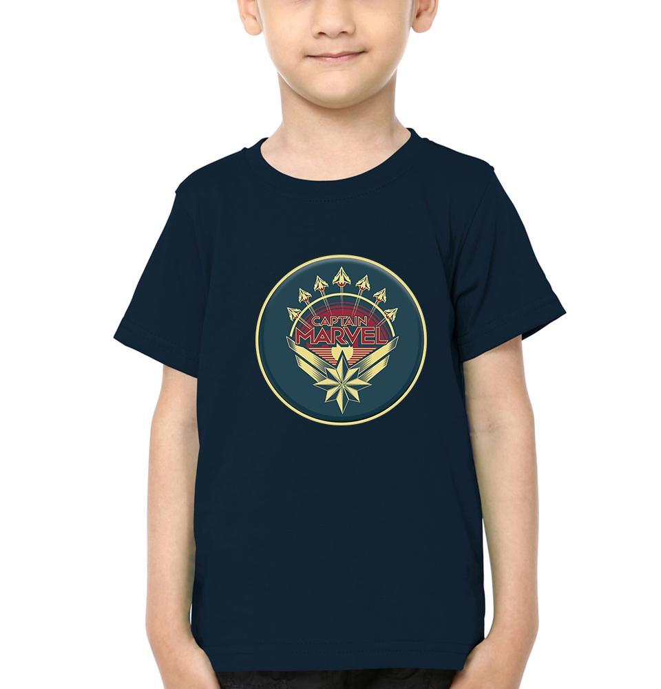 Captain Marvel Logo Half Sleeves T-Shirt for Boy-FunkyTeesClub