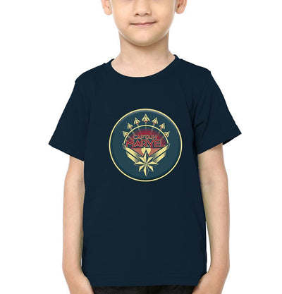 Captain Marvel Logo Half Sleeves T-Shirt for Boy-FunkyTeesClub