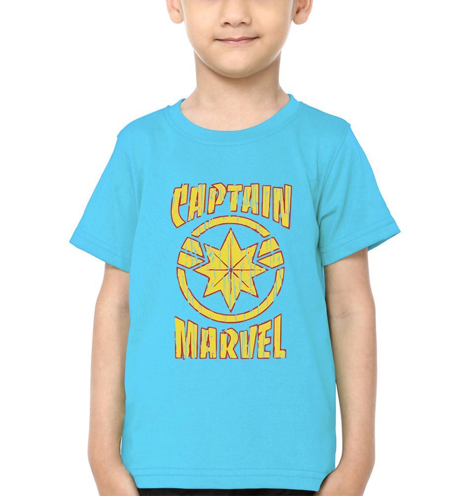 Captain Marvel Logo Half Sleeves T-Shirt for Boy-FunkyTeesClub