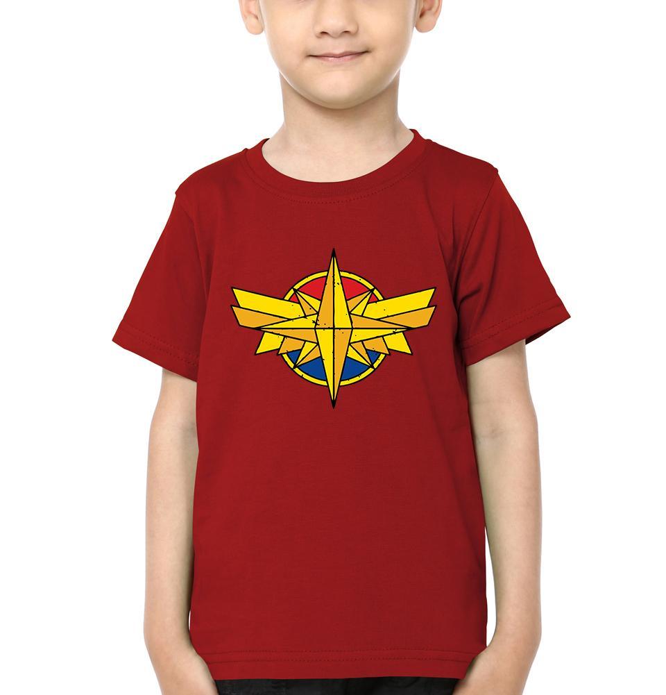 Captain Marvel Logo Half Sleeves T-Shirt for Boy-FunkyTeesClub