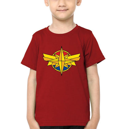 Captain Marvel Logo Half Sleeves T-Shirt for Boy-FunkyTeesClub