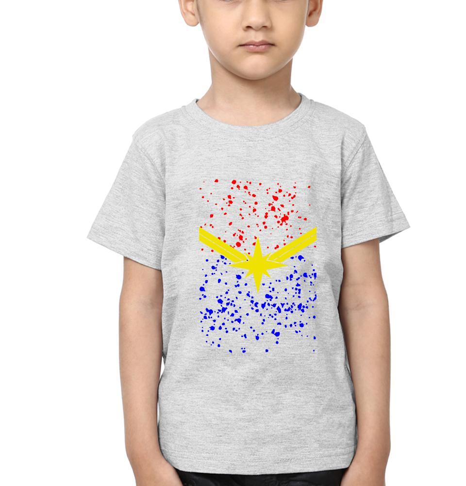 Captain Marvel Logo Half Sleeves T-Shirt for Boy-FunkyTeesClub