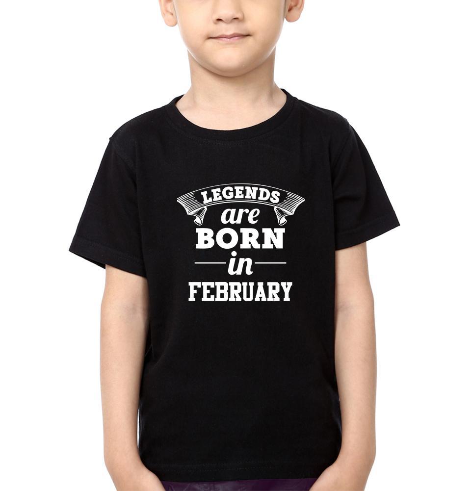 Legends are Born in February Half Sleeves T-Shirt for Boy-FunkyTeesClub