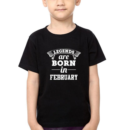 Legends are Born in February Half Sleeves T-Shirt for Boy-FunkyTeesClub