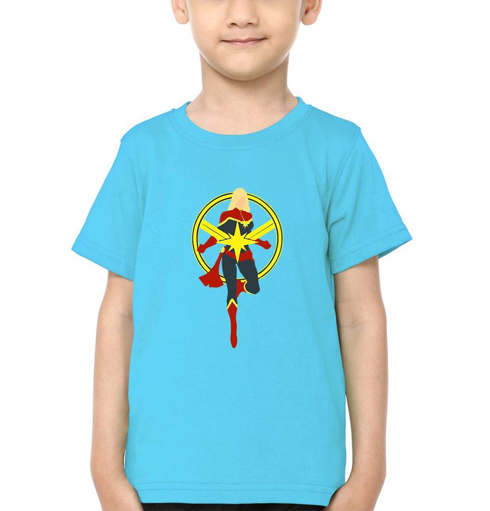 Captain Marvel Logo Half Sleeves T-Shirt for Boy-FunkyTeesClub