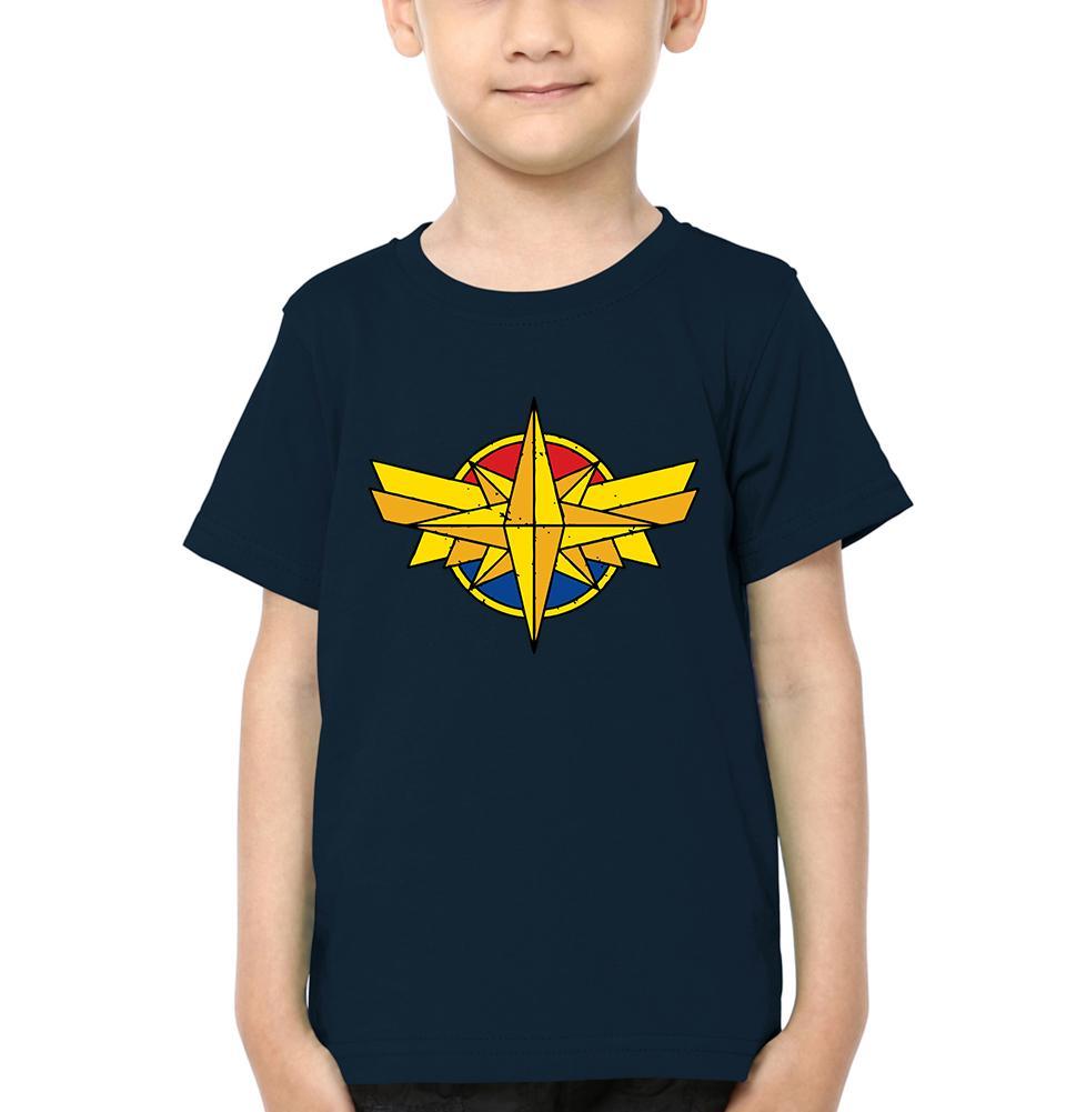 Captain Marvel Logo Half Sleeves T-Shirt for Boy-FunkyTeesClub