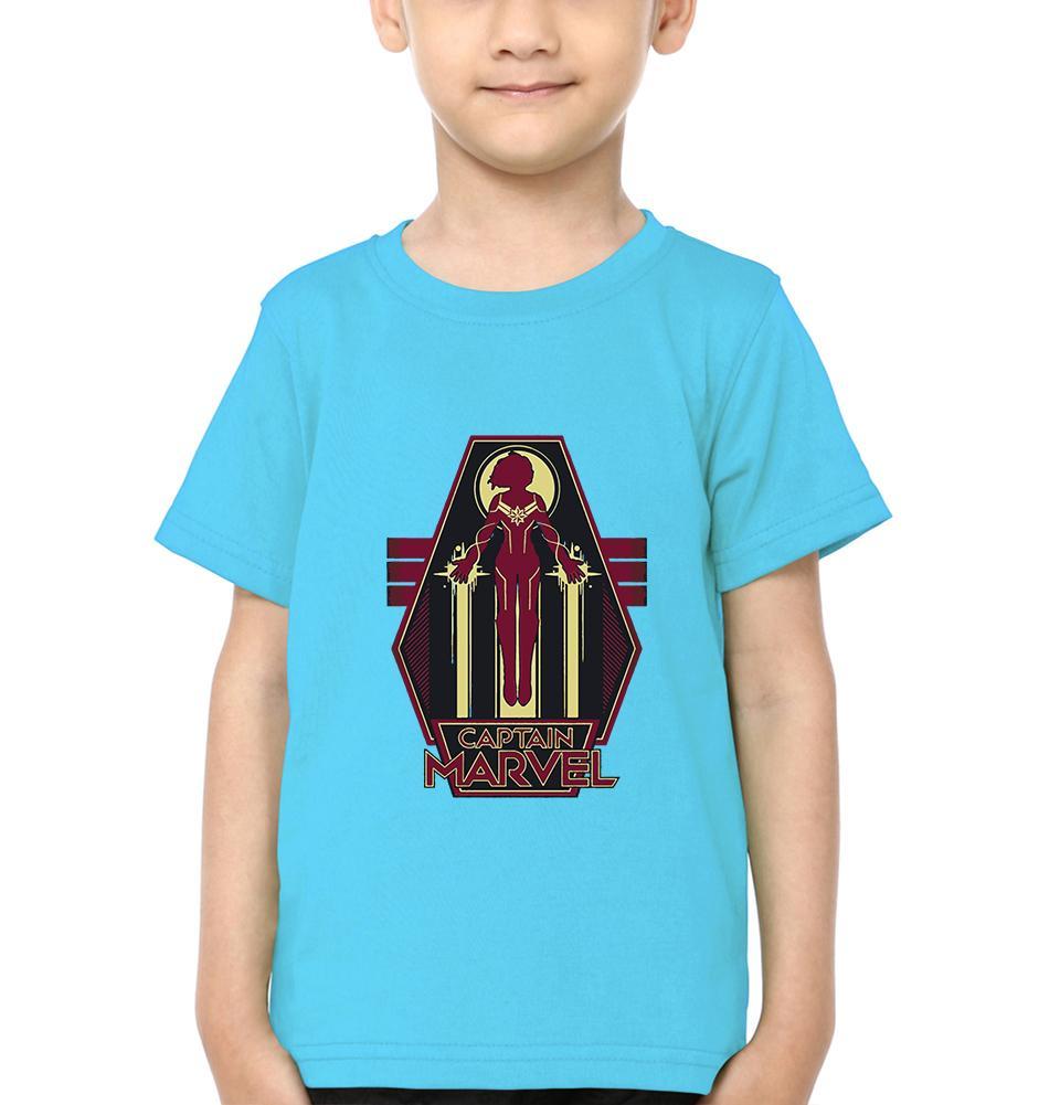 Captain Marvel Logo Half Sleeves T-Shirt for Boy-FunkyTeesClub