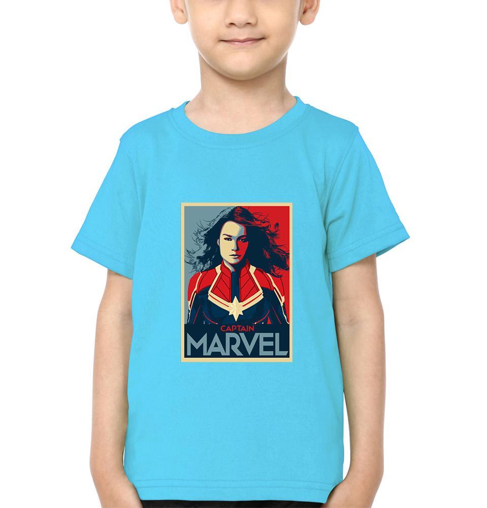 Captain Marvel Superhero Half Sleeves T-Shirt for Boy-FunkyTeesClub