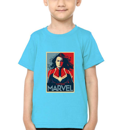 Captain Marvel Superhero Half Sleeves T-Shirt for Boy-FunkyTeesClub