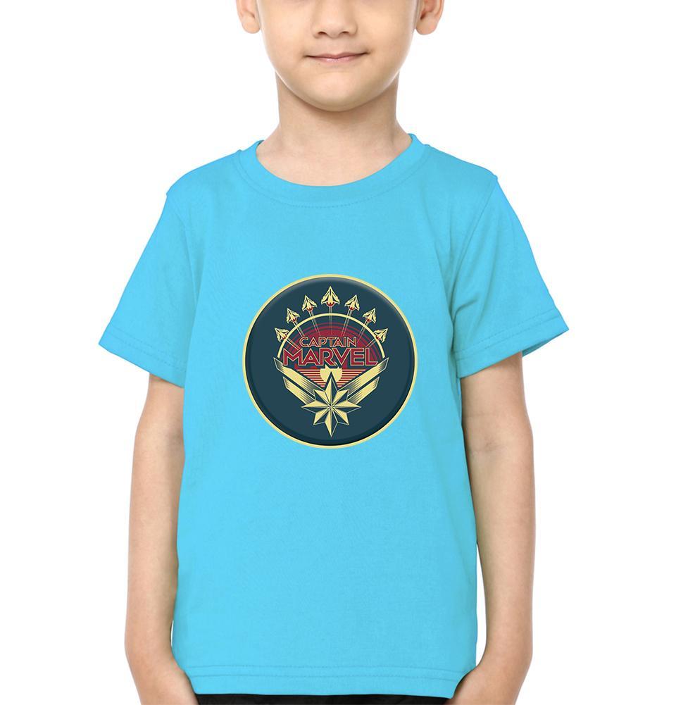 Captain Marvel Logo Half Sleeves T-Shirt for Boy-FunkyTeesClub