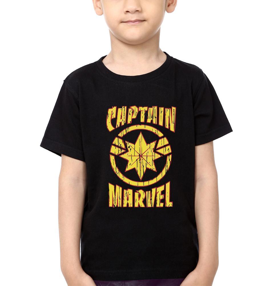 Captain Marvel Logo Half Sleeves T-Shirt for Boy-FunkyTeesClub