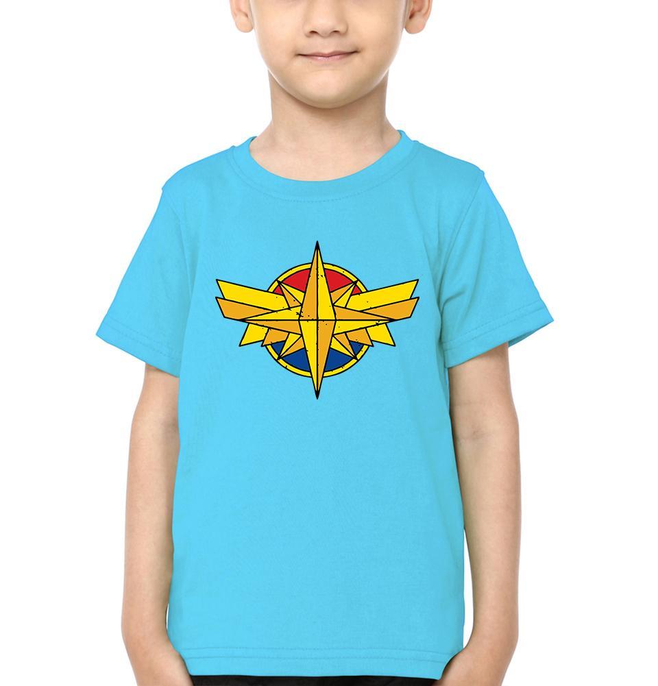 Captain Marvel Logo Half Sleeves T-Shirt for Boy-FunkyTeesClub