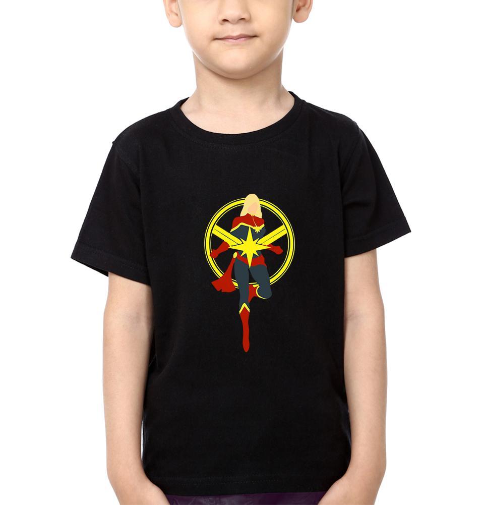 Captain Marvel Logo Half Sleeves T-Shirt for Boy-FunkyTeesClub