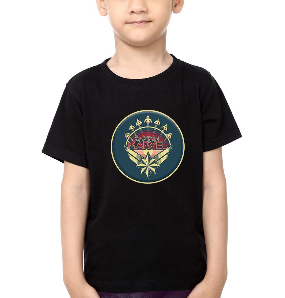 Captain Marvel Logo Half Sleeves T-Shirt for Boy-FunkyTeesClub