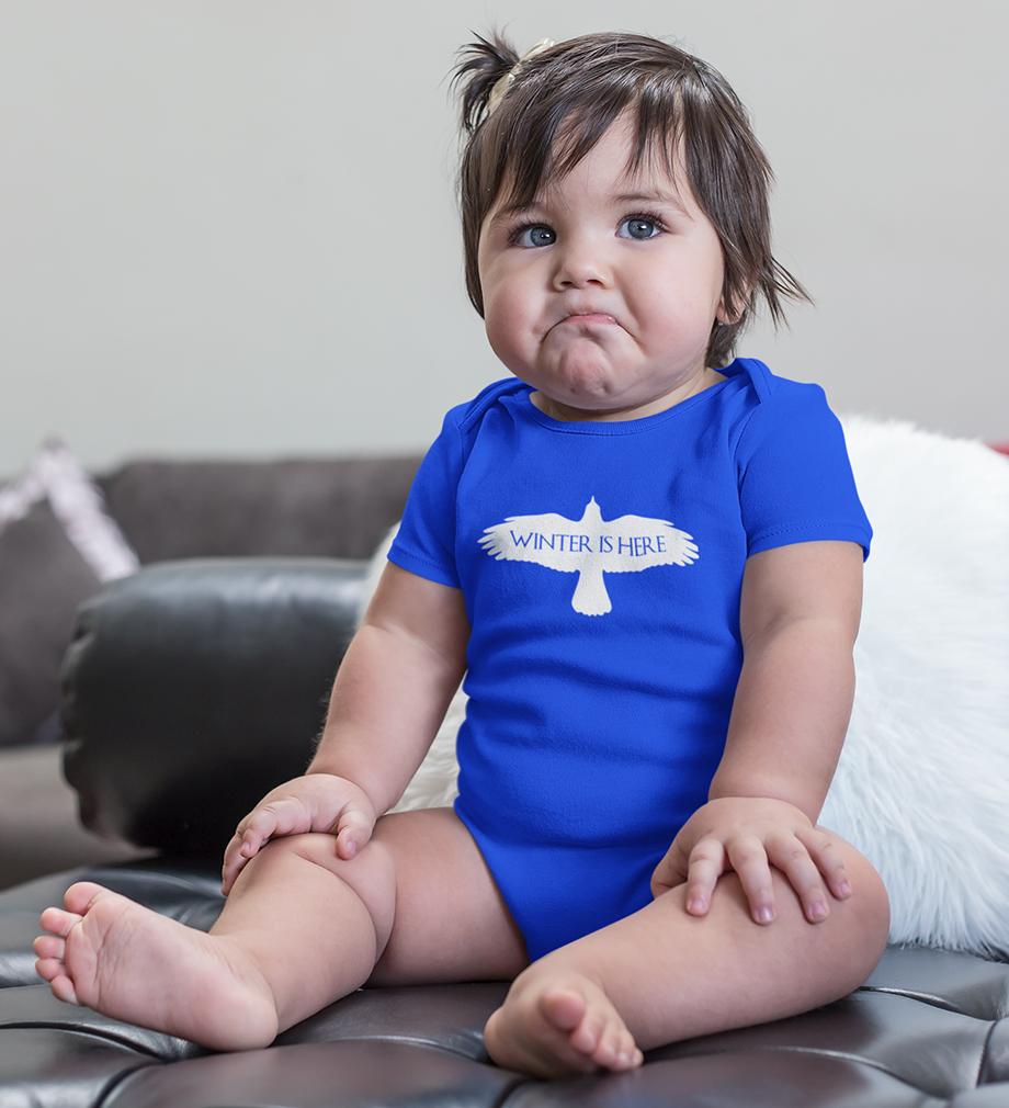 GOT Game Of Thrones Winter Is Here Rompers for Baby Girl- FunkyTeesClub