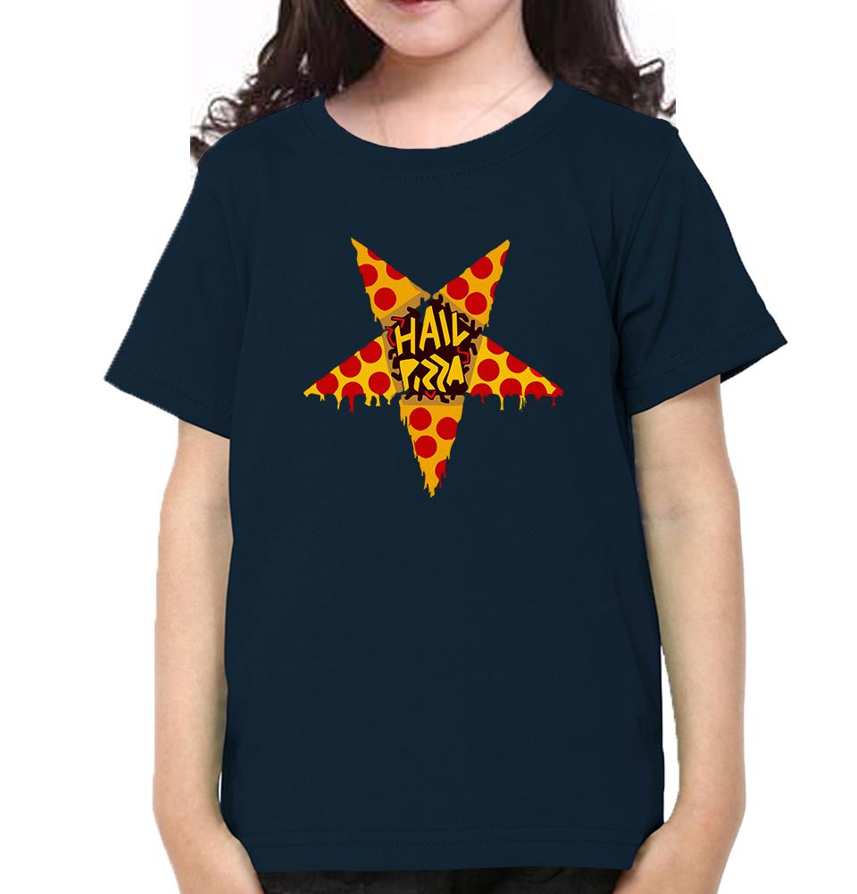 Hail Pizza Half Sleeves T-Shirt For Girls -FunkyTeesClub